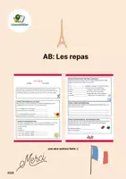 Vorschau - Arbeitsblätter - Les repas (Essen, Verben wie essen, trinken) - Deckblatt