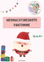 Vorschau - Merkblätter - Weihnachtsbegriffe Pantomime für Kinder ab 8 Jahren I Weihnachtsspiele 🎄💫 - Deckblatt