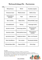 Vorschau - Merkblätter - Weihnachtsbegriffe Pantomime für Kinder ab 8 Jahren I Weihnachtsspiele 🎄💫 - Seite 1