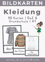 Vorschau - Poster - Bildkarten KLEIDUNG – 90 Wortschatzkarten für DaZ & Grundschule (A1–A2) - Deckblatt