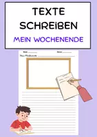 Vorschau - Arbeitsblätter - Mein Wochenende - Wochenenderzählung - Deckblatt