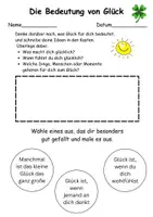 Vorschau - Arbeitsblätter - Glück – Was macht uns glücklich? - Einführung Klasse 5/6 - Deckblatt