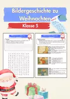 Vorschau - Arbeitsblätter - Bildergeschichte zu Weihnachten Klasse 5 + Lösungen - Deckblatt