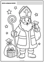 Vorschau - Mal- und Bastelvorlagen - Nikolaus Ausmalbild – kostenloses Arbeitsblatt für Kinder | Weihnachten, Advent & Schule - Seite 1