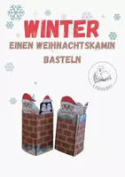 Vorschau - Mal- und Bastelvorlagen - Bastelvorlage „Weihnachtskamin“ - Deckblatt