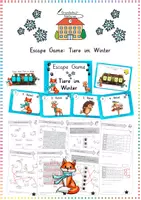 Vorschau - Spiele - Tiere im Winter: Escape Game / Escape Room & Suchsel - Sachunterricht - Kl. 2/3 - Deckblatt