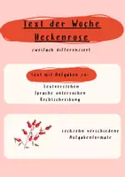 Vorschau - Arbeitsblätter - Materialpaket Text der Woche Heckenrose - Deckblatt