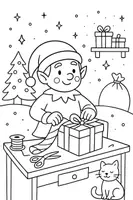 Vorschau - Mal- und Bastelvorlagen - Ausmalbilder Weihnachten Wichtel Weihnachtsmann - Seite 2