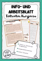 Vorschau - Arbeitsblätter - Kurzgeschichte - Merkmale und weitere Textsorten - Deckblatt