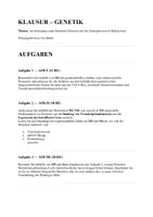 Vorschau - Arbeitsblätter - Klausur - Genetik, Transkriptionsfaktoren, Promotor - Deckblatt