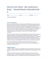 Vorschau - Klassenarbeiten - Heinrich von Kleist: Der zerbrochne Krug – Klausurmaterial Deutsch SEK II mit erweitertem Erwartungshorizont - Deckblatt