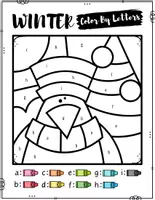 Vorschau - Arbeitsblätter - Winter Color By Letter Recognition Worksheets - Seite 1