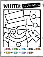 Vorschau - Arbeitsblätter - Winter Color By Letter Recognition Worksheets - Seite 2