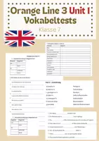 Vorschau - Arbeitsblätter - Vokabeltest und Übungen: Orange Line 3 Unit 1 England - Deckblatt