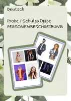 Vorschau - Arbeitsblätter - Personenbeschreibung - Probe / Schulaufgabe (Deutsch) - Deckblatt