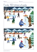 Vorschau - Arbeitsblätter - Winter | Wimmelbilder | Unterschiede finden - Seite 2