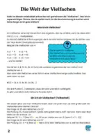 Vorschau - Arbeitsblätter - Rechnen mit Vielfachen Erklärung, Übungen und Musterlösung - Seite 1