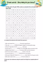 Vorschau - Arbeitsblätter - Green Words / Environment – Wordsearch & Vokabel training / Suchsel / Klasse 8-12 / Klimaschutz - Deckblatt