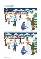 Vorschau - Arbeitsblätter - Wimmelbild Winter 12 Unterschiede finden Deutsch DaF DaZ - Seite 3
