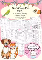 anteprima - Esercizi - English - Pets (Worksheets) - Pagina di copertina