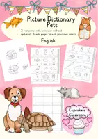 anteprima - Esercizi - Englisch - Pets - picture dictionary - Pagina di copertina