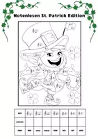 Vorschau - Arbeitsblätter - Notenlesen üben St Patrick Edition Malen nach Noten - Seite 1