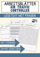 Vorschau - Arbeitsblätter - Air Traffic Controller Jobs Englisch Leseverstehen mit Richtig-Falsch-, Multiple-Choice- und Offenen Fragen (Englisch Arbeitsblatt) - Deckblatt