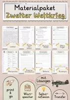 Vorschau - Arbeitsblätter - Zweiter Weltkrieg Lesetext mit Fragen + Lösungen Leseverstehen Wortspeicher didaktische Reserve Lesen Leseverständnis (1) - Deckblatt