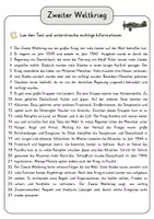 Vorschau - Arbeitsblätter - Zweiter Weltkrieg Lesetext mit Fragen + Lösungen Leseverstehen Wortspeicher didaktische Reserve Lesen Leseverständnis (1) - Seite 3