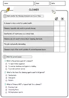 Vorschau - Arbeitsblätter - Cleaner Jobs Englisch Leseverstehen mit Richtig-Falsch-, Multiple-Choice- und Offenen Fragen (Englisch Arbeitsblatt) - Seite 2