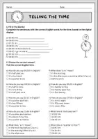 Vorschau - Arbeitsblätter - Telling the time Klasse 4-5 Englisch - Seite 1