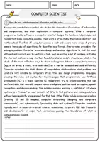 Vorschau - Arbeitsblätter - Computer Scientist Jobs Englisch Leseverstehen mit Richtig-Falsch-, Multiple-Choice- und Offenen Fragen (Englisch Arbeitsblatt) - Seite 1