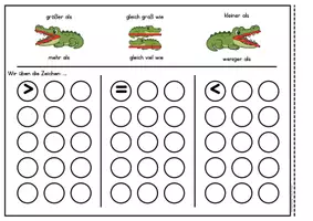 Vorschau - Arbeitsblätter - Mini-Heft und Tafelmaterial - größer/kleiner als, Krokodile - Seite 2