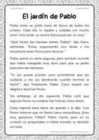 Vista previa - Hojas de trabajo - Lectura + Actividades de Comprensión Lectora 1º de Primaria - página 1