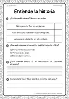 Vista previa - Hojas de trabajo - Lectura con actividades de comprensión para 1º de Primaria - página 2
