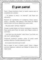 Vista previa - Hojas de trabajo - Lectura y ejercicios de comprensión 1º de Primaria - página 1