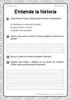 Vista previa - Hojas de trabajo - Lectura y ejercicios de comprensión 1º de Primaria - página 2