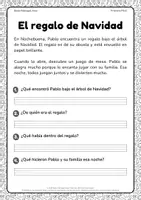 Vista previa - Hojas de trabajo - Lectura breve con actividades de 2º Primaria - página 1