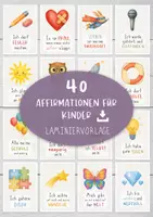 Vorschau - Spiele - 40 Affirmationskarten für Kinder Laminiervorlage - Deckblatt