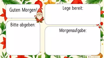 Vorschau - Präsentationen/Tafelbilder - Tafelbild Weihnachten (Begrüßung Classroom Management) - Seite 1