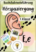 Vorschau - Spiele - Buchstabeneinführung E - Buchstabe E - Hörspaziergang E mit Differenzierung - Deckblatt