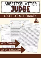 Vorschau - Arbeitsblätter - Judge Jobs Englisch Leseverstehen mit Richtig-Falsch-, Multiple-Choice- und Offenen Fragen (Englisch Arbeitsblatt) - Deckblatt