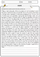 Vorschau - Arbeitsblätter - Judge Jobs Englisch Leseverstehen mit Richtig-Falsch-, Multiple-Choice- und Offenen Fragen (Englisch Arbeitsblatt) - Seite 1