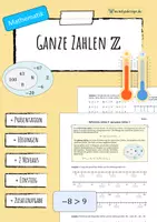 Vorschau - Arbeitsblätter - GANZE ZAHLEN - Deckblatt
