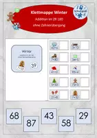 Vorschau - Arbeitsblätter - Klettmappe (TEACCH-Mappe) zur Addition im ZR 100 - Thema Winter - Deckblatt