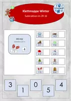 Vorschau - Arbeitsblätter - Klettmappe (TEACCH-Mappe) zur Subtraktion im ZR 10 - Thema Winter - Deckblatt
