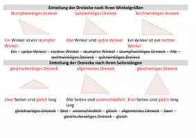 Vorschau - Arbeitsblätter - Dreiecksarten im Überblick mit Übungsaufgaben - Seite 1
