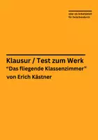 Vorschau - Arbeitsblätter - Klassenarbeit / Arbeitsblatt zu "Das fliegende Klassenzimmer" von Erich Kästner - Deckblatt