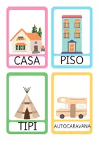 Vista previa - Tarjetas / Manipulativos - TARJETAS DE VOCABULARIO TIPOS DE CASAS - Portada