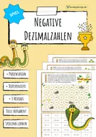 Vorschau - Spiele - Negative Dezimalzahlen - Addition und Subtraktion - Deckblatt